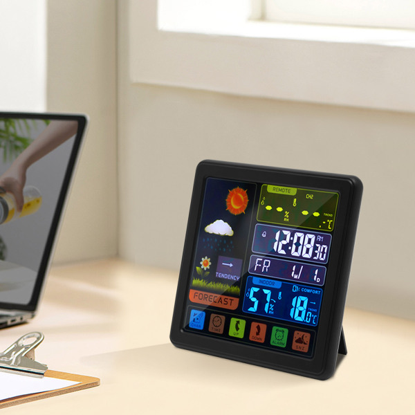 Weather Station Thermometer Wireless Temperature and Humidity Monitor with Battery Powered Sensor