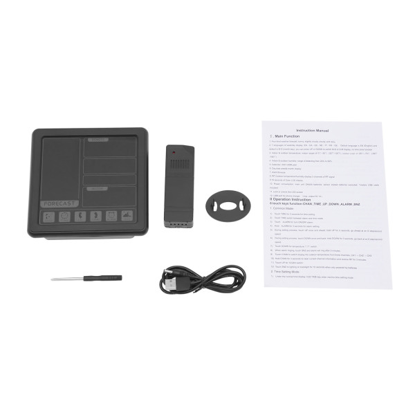 Weather Station Thermometer Wireless Temperature and Humidity Monitor with Battery Powered Sensor