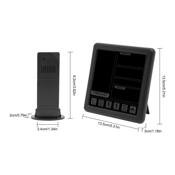 Weather Station Thermometer Wireless Temperature and Humidity Monitor with Battery Powered Sensor