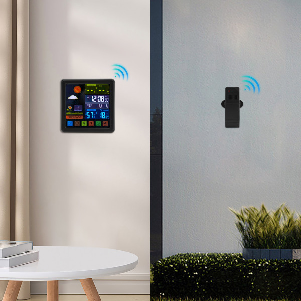 Weather Station Thermometer Wireless Temperature and Humidity Monitor with Battery Powered Sensor