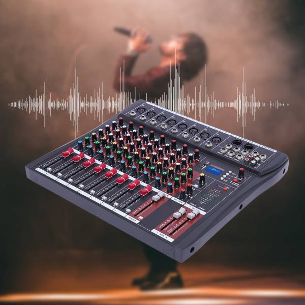 Professional Mixer Sound Board Console 8 Channel Desk System Interface Digital USB MP3 Input Phantom Power Stereo DJ Studio