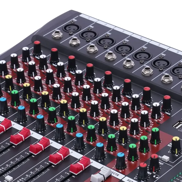 Professional Mixer Sound Board Console 8 Channel Desk System Interface Digital USB MP3 Input Phantom Power Stereo DJ Studio