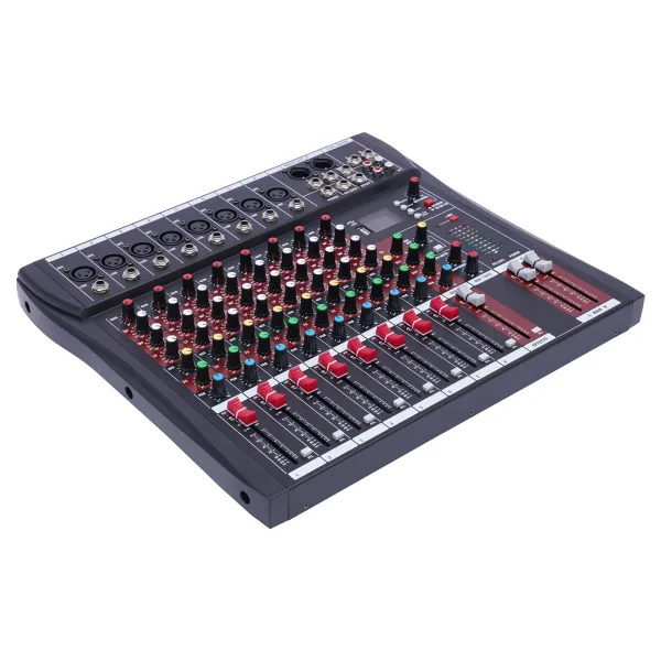 Professional Mixer Sound Board Console 8 Channel Desk System Interface Digital USB MP3 Input Phantom Power Stereo DJ Studio