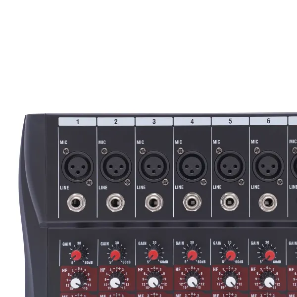 Professional Mixer Sound Board Console 8 Channel Desk System Interface Digital USB MP3 Input Phantom Power Stereo DJ Studio