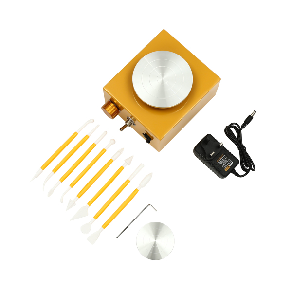CNCEST Mini Pottery Wheel Machine, Electric Ceramic Work Forming Machine, Clay Shaping Tools