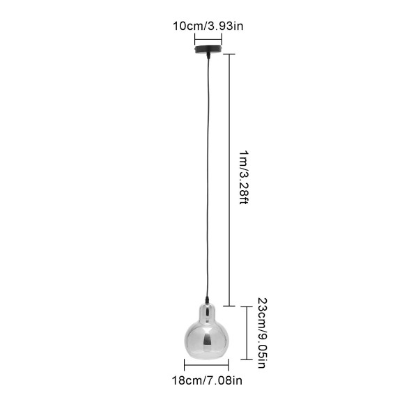 Gourd Glass Pendant Light Bar Chandelier, Kitchen Chandelier Lighting, Single Round Ceiling Pendant Lights