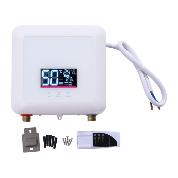 Mini Electric Water Heater 7500W Electric Water Heater with Remote Control (White 220V 7500W)