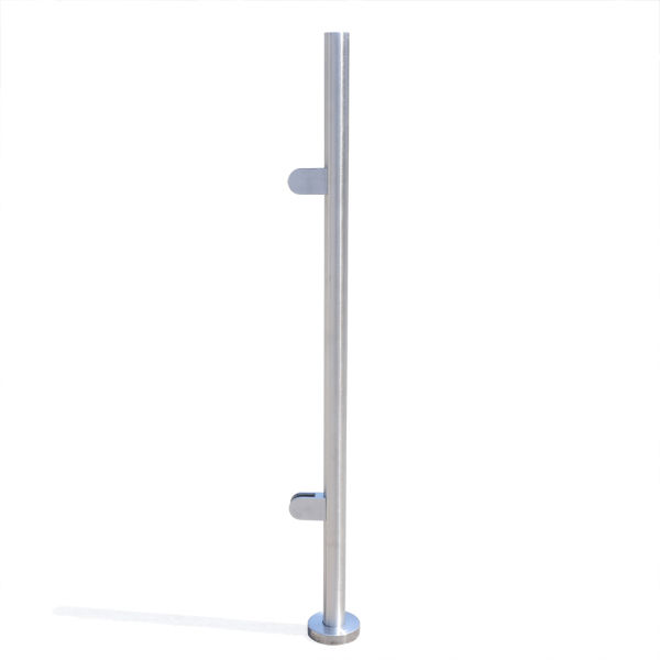 Glass Balustrade Stainless Steel Grade 316 Balustrade Posts 110cm High Post with Glass Clamps Decking Landing Staircase (End Post)