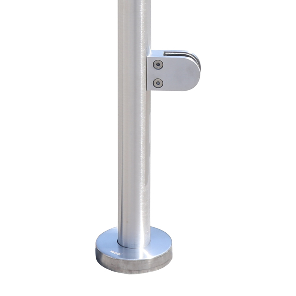 Glass Balustrade Stainless Steel Grade 316 Balustrade Posts 110cm High Post with Glass Clamps Decking Landing Staircase (End Post)
