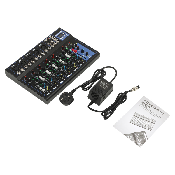 Mixing Console w/ USB 7 Channel Bluetooth Studio Audio Mixer Live Sound UK